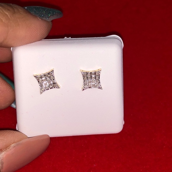10k solid real gold real diamond kite earrings, FREE APPRAISAL, not plated, SALE - Picture 2 of 8